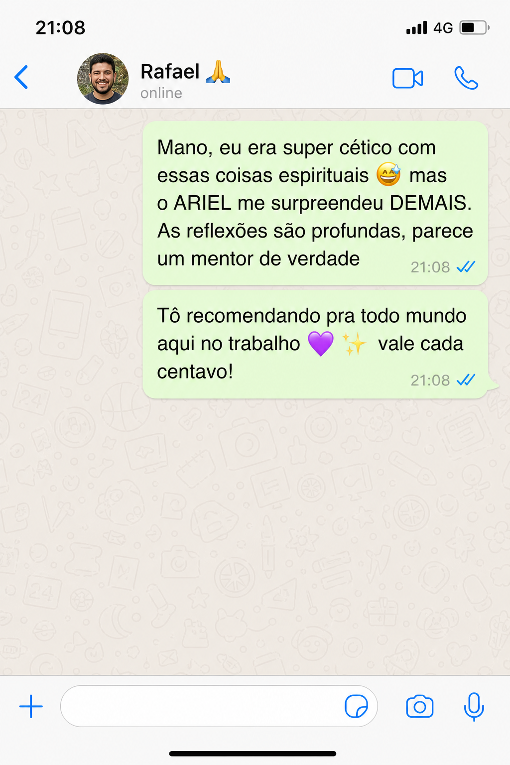 Depoimento WhatsApp 4 sobre ARIEL