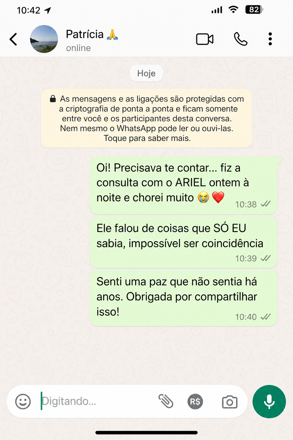 Depoimento WhatsApp 5 sobre ARIEL